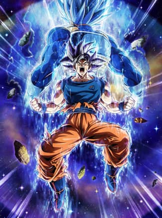 孫悟空(身勝手の極意“兆”) +超サイヤ人ゴッドSSベジータ(進化)のカード絵(立ち絵)