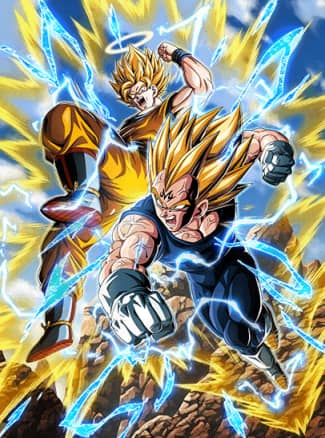 魔人ベジータ+超サイヤ人2孫悟空(天使)のカード絵(立ち絵)