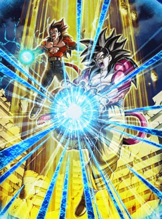 超サイヤ人4孫悟空+超サイヤ人4ベジータのカード絵(立ち絵)